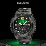 SKMEI 2341 Digital Sports Watch Camouflage Design Waterproof Alarm Watch with LED Backlight