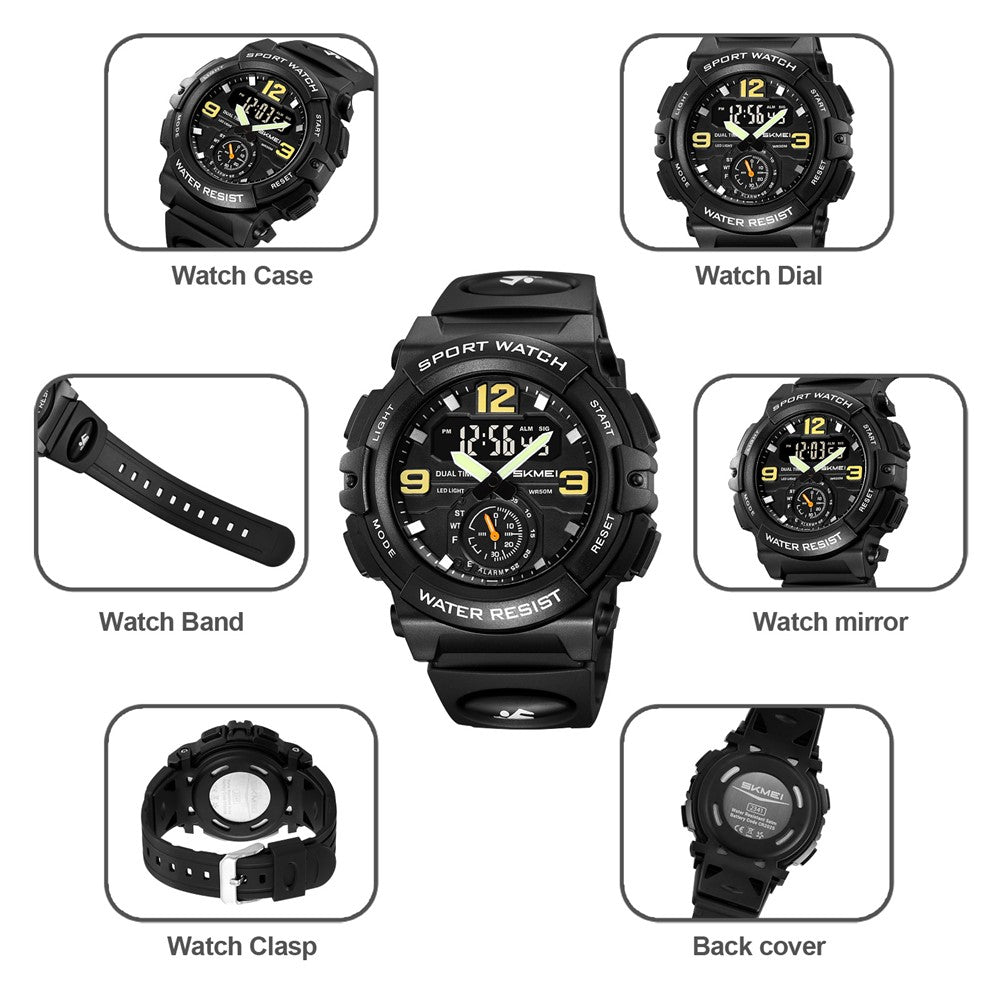SKMEI 2341 Digital Sports Watch Camouflage Design Waterproof Alarm Watch with LED Backlight