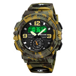 SKMEI 2341 Digital Sports Watch Camouflage Design Waterproof Alarm Watch with LED Backlight