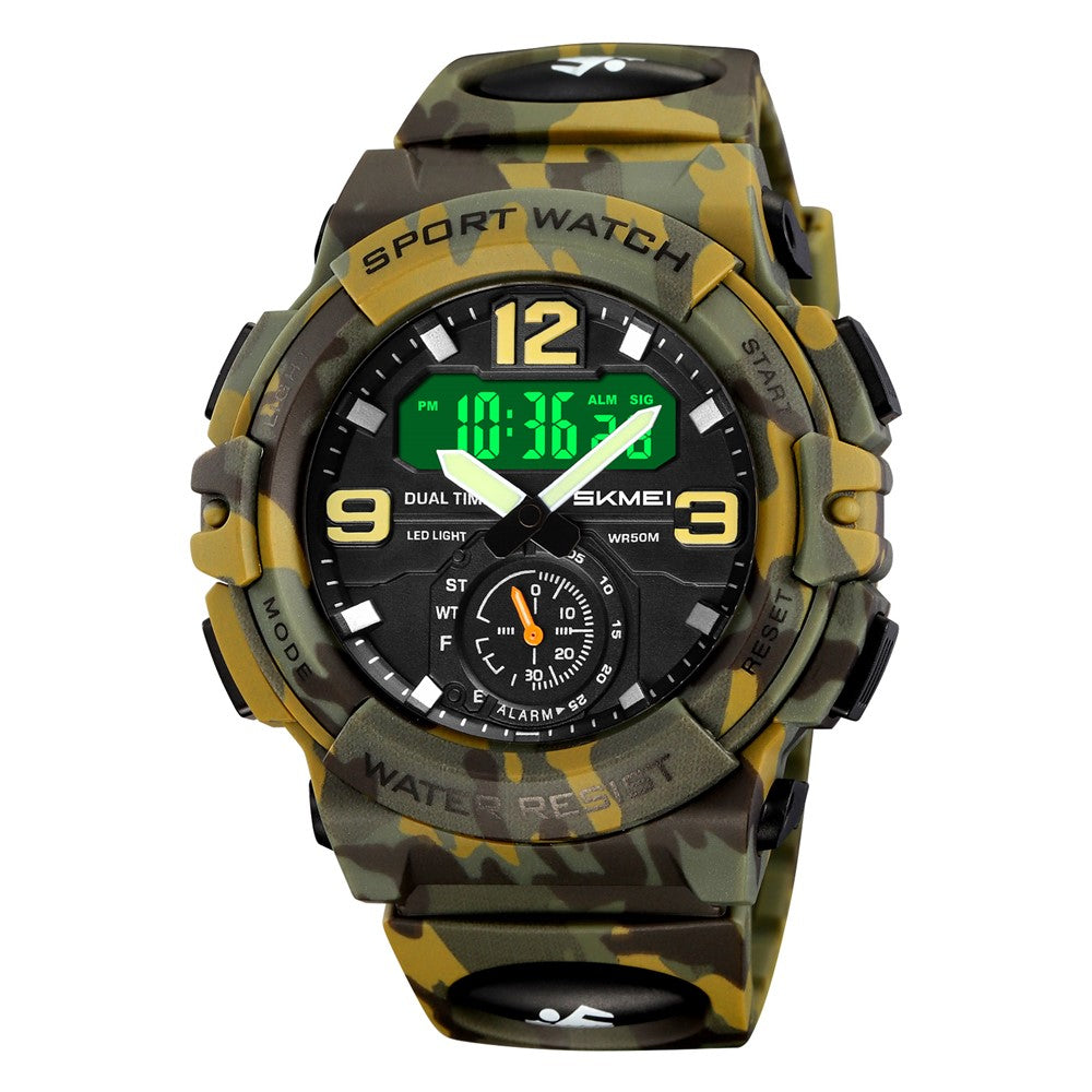 SKMEI 2341 Digital Sports Watch Camouflage Design Waterproof Alarm Watch with LED Backlight