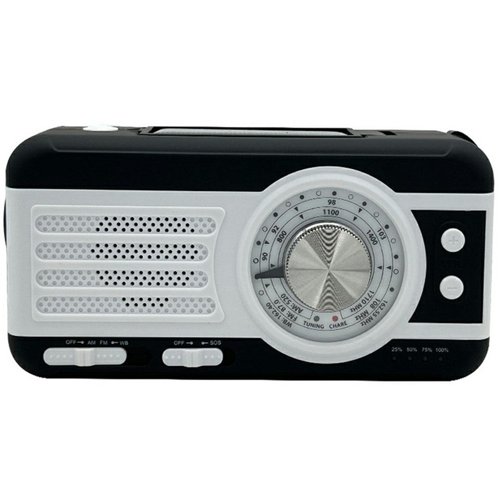 WB-1 Solar Powered Outdoor Emergency Hand Crank Radio with Flashlight SOS Weather Alert AM / FM / WB Receiver