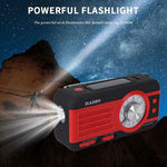 WB-1 Solar Powered Outdoor Emergency Hand Crank Radio with Flashlight SOS Weather Alert AM / FM / WB Receiver
