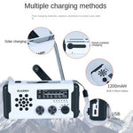 W-3 Outdoor Emergency Hand Crank Radio with Flashlight Solar Powered SOS Alarm FM / AM / WB for Disaster Preparedness