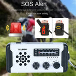 W-3 Outdoor Emergency Hand Crank Radio with Flashlight Solar Powered SOS Alarm FM / AM / WB for Disaster Preparedness