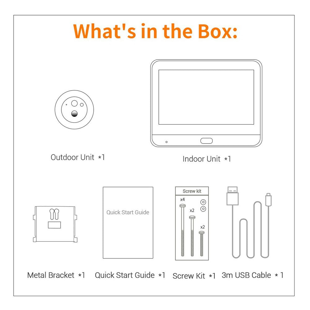 ESCAM C88B 4.3 Inch HD Screen Mini WiFi Video Doorbell PIR Motion Detection Peephole Camera