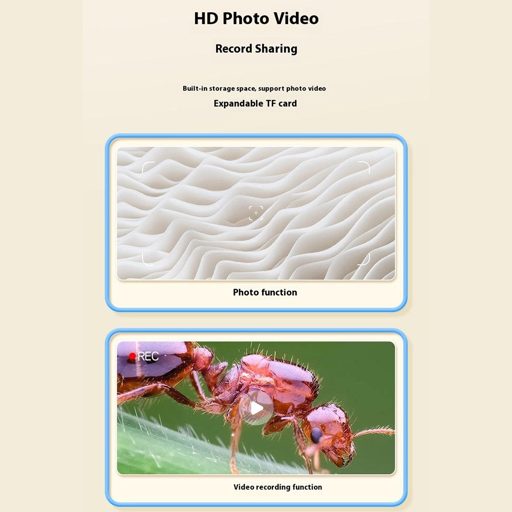 375 2 Inch IPS Screen 1000x Magnification Handheld Digital Microscope with LED Light for Children