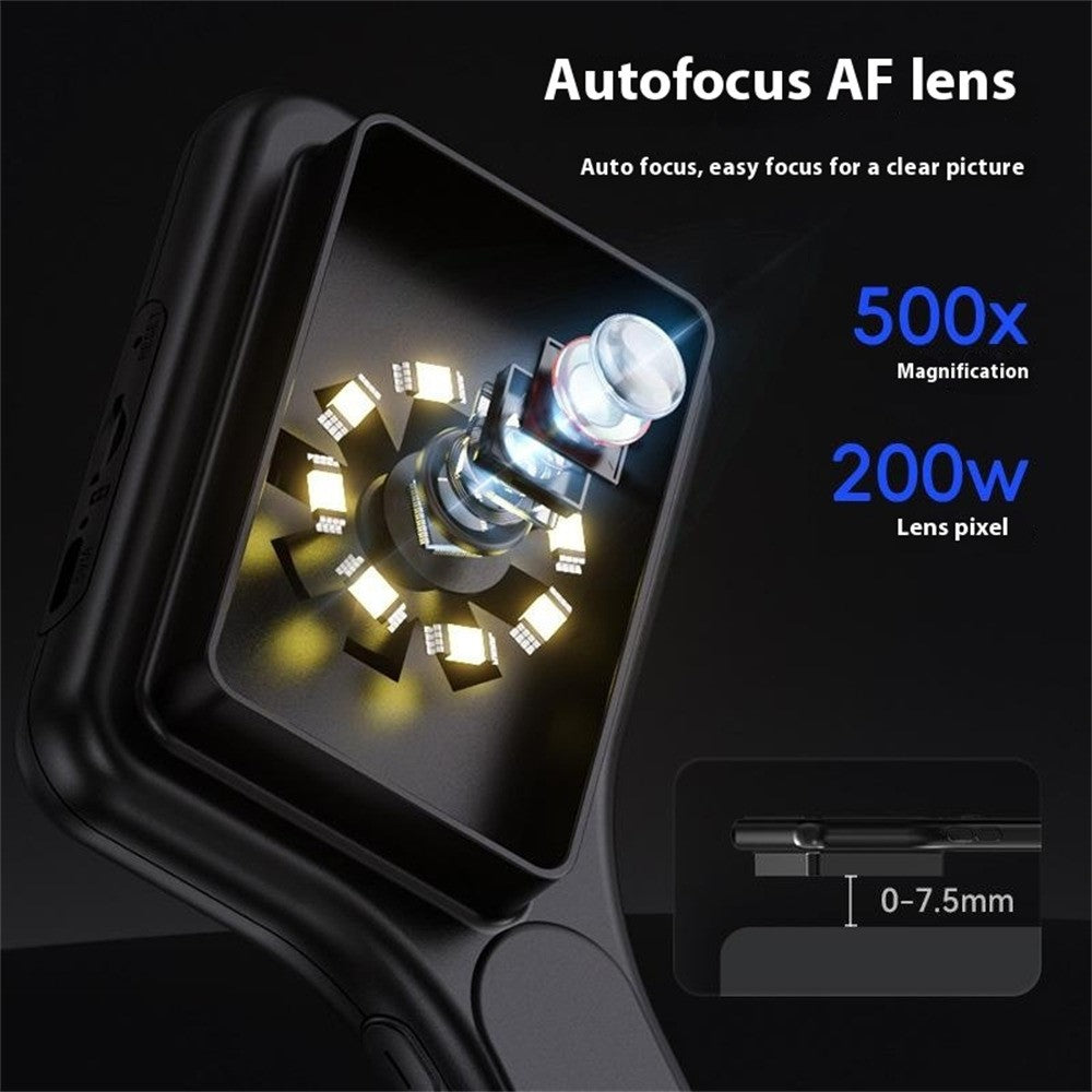 380 3 Inch IPS Screen Magnifier 500X Magnification HD Handheld Digital Microscope for Electronics Repair