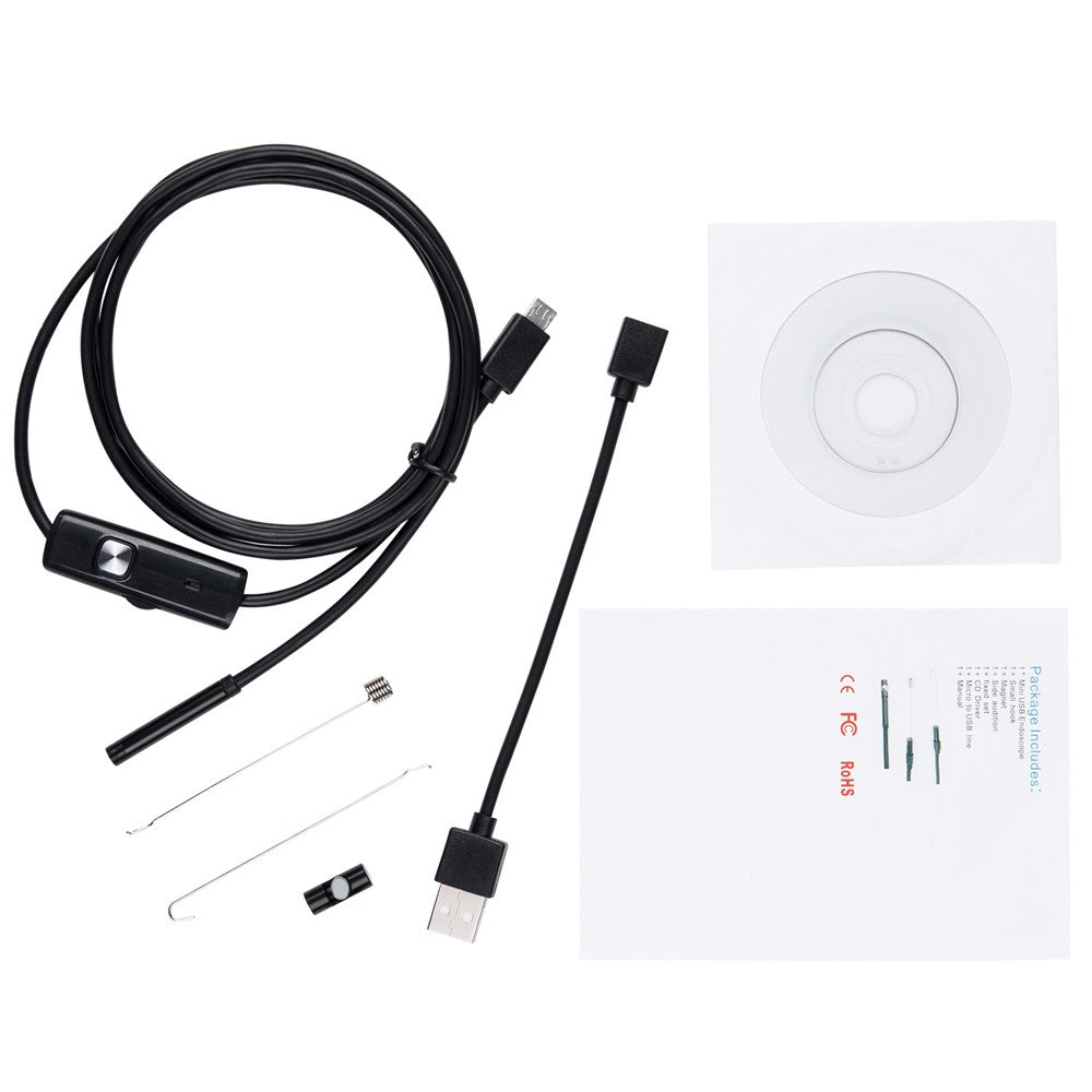 5.5mm Lens Waterproof Endoscope for Android Phone Industrial Inspection Camera with 1.5m Flexible Cable