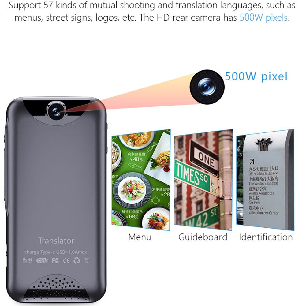 T7 1+16GB smart stemmeoversætter 500W HD kamera fotooversættelse 4G WiFi oversættelsesenhed