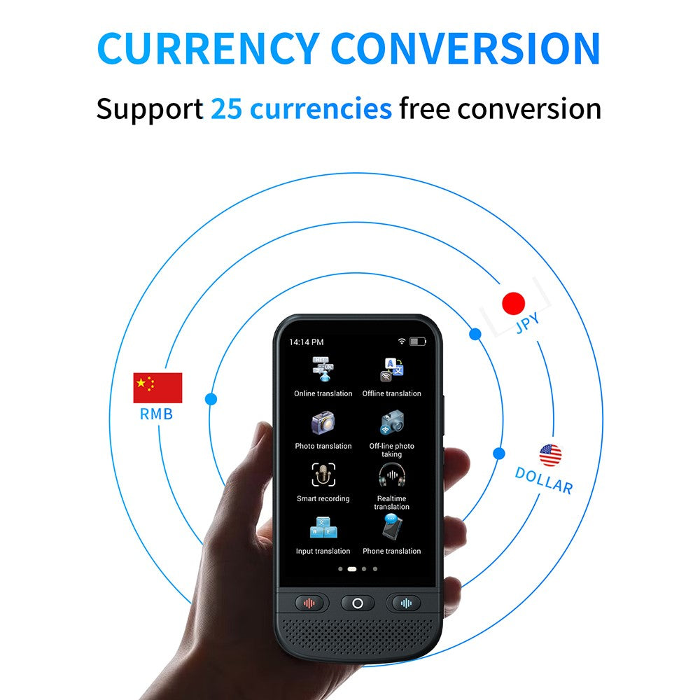 T7pro 1+8GB 4 tommer smart stemmeoversætterenhed Nøjagtig oversættelse Fototolk