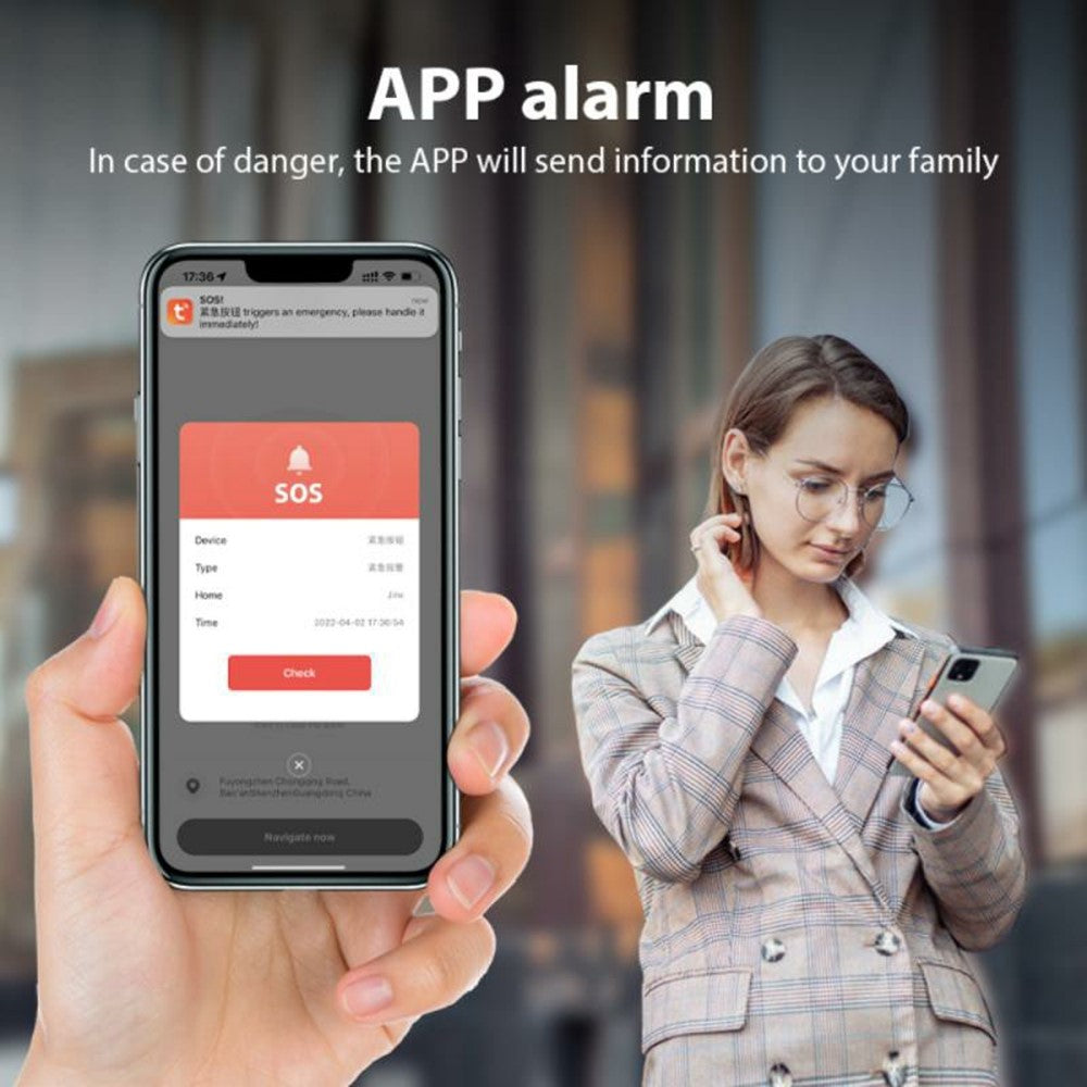 B500 Tuya Smart Tracker Emergency SOS Button Personal Safety Alarm for Women Children