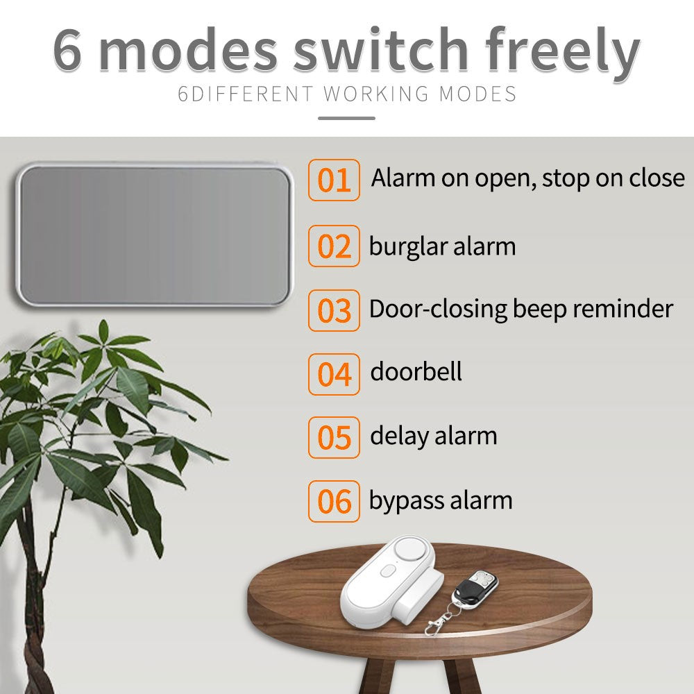 Door Sensor Alarm High Decibel Windows Doors Anti-Theft Security System with Remote Control