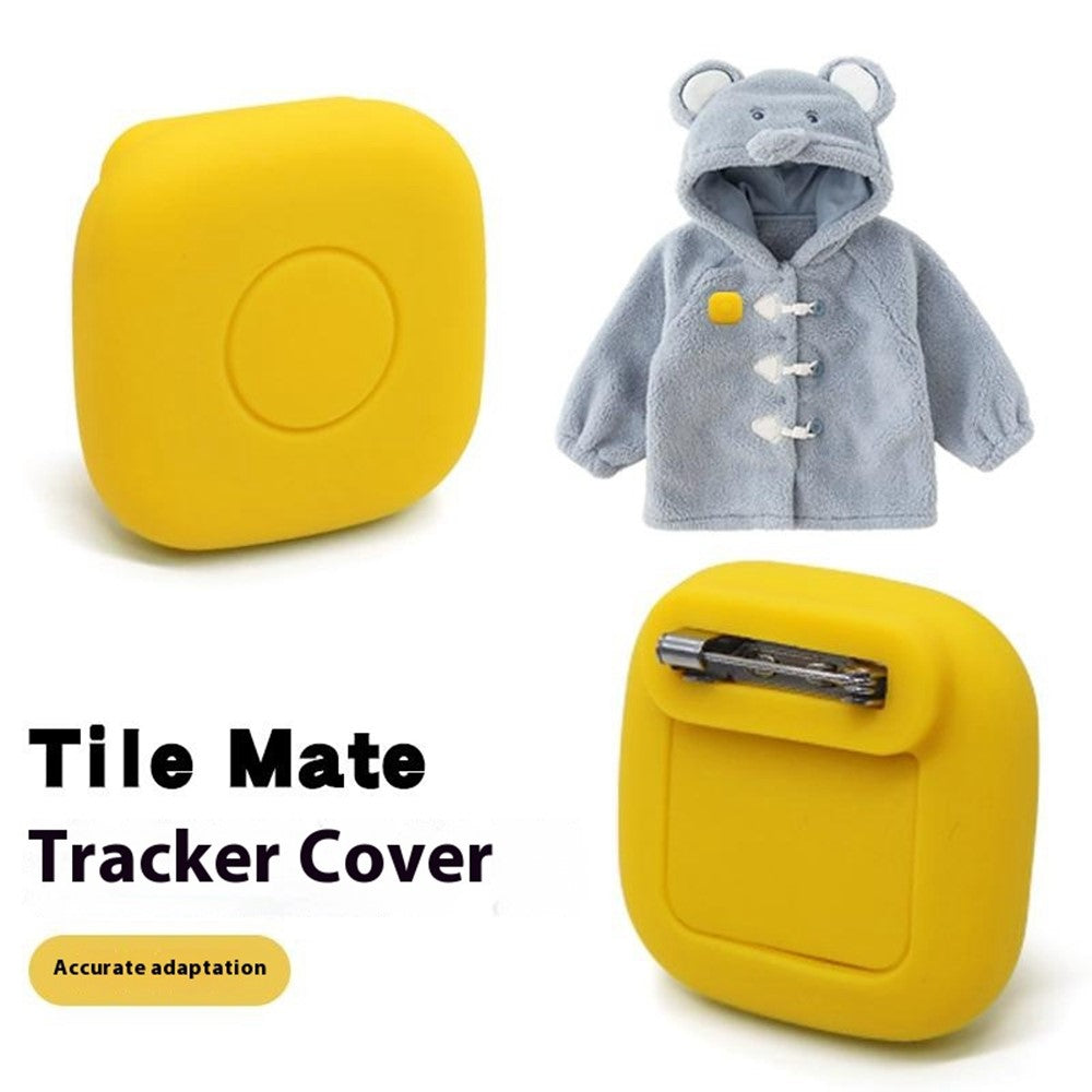 For Tile Mate (2024) Silicone Case Smart Tracker Waterproof Protective Cover Brooch Style for Children