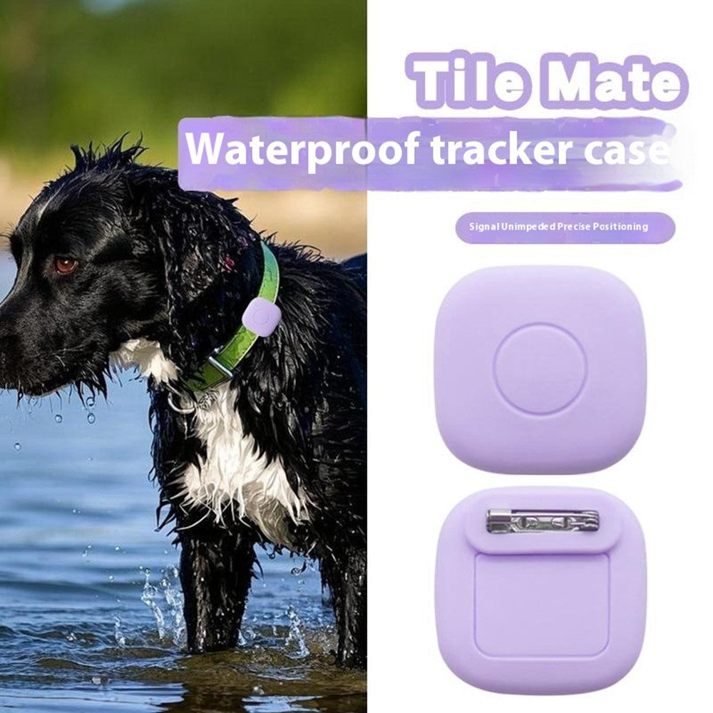 For Tile Mate (2024) Silicone Case Smart Tracker Waterproof Protective Cover Brooch Style for Children