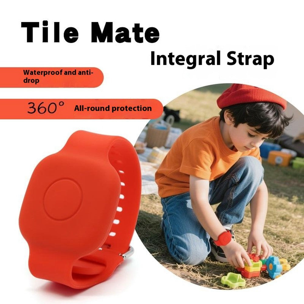 For Tile Mate (2024) Silicone Case Waterproof Adjustable Children Wrist Band Smart Tracker Watch Strap