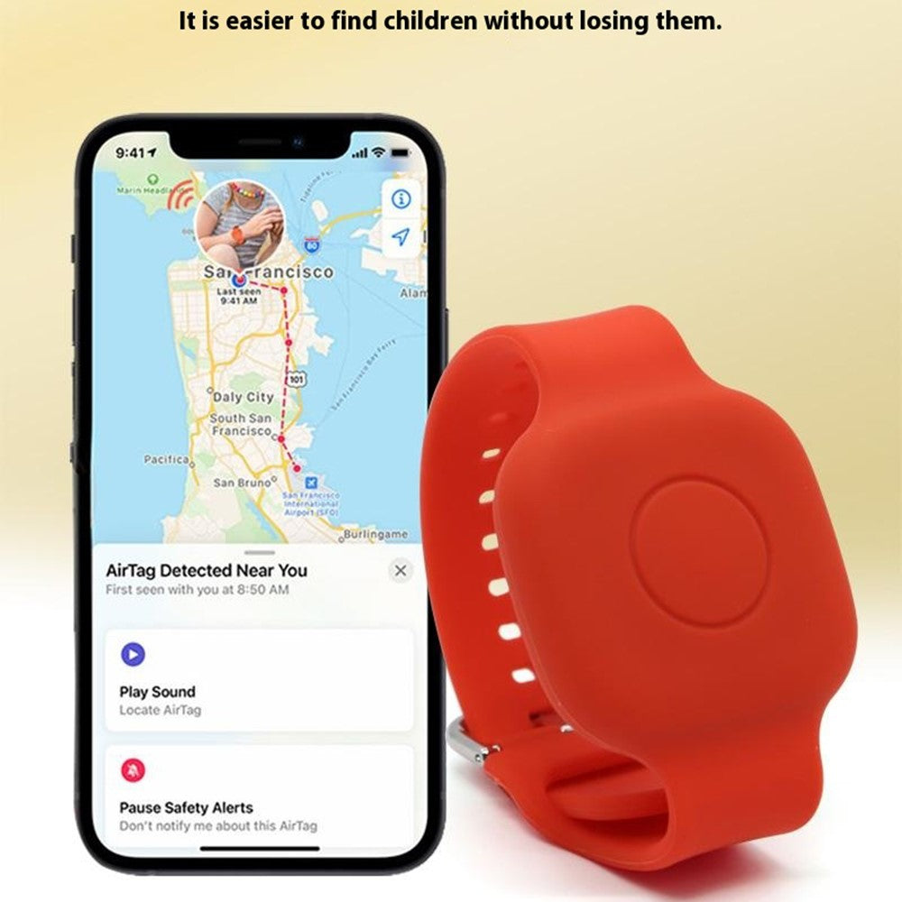 For Tile Mate (2024) Silicone Case Waterproof Adjustable Children Wrist Band Smart Tracker Watch Strap