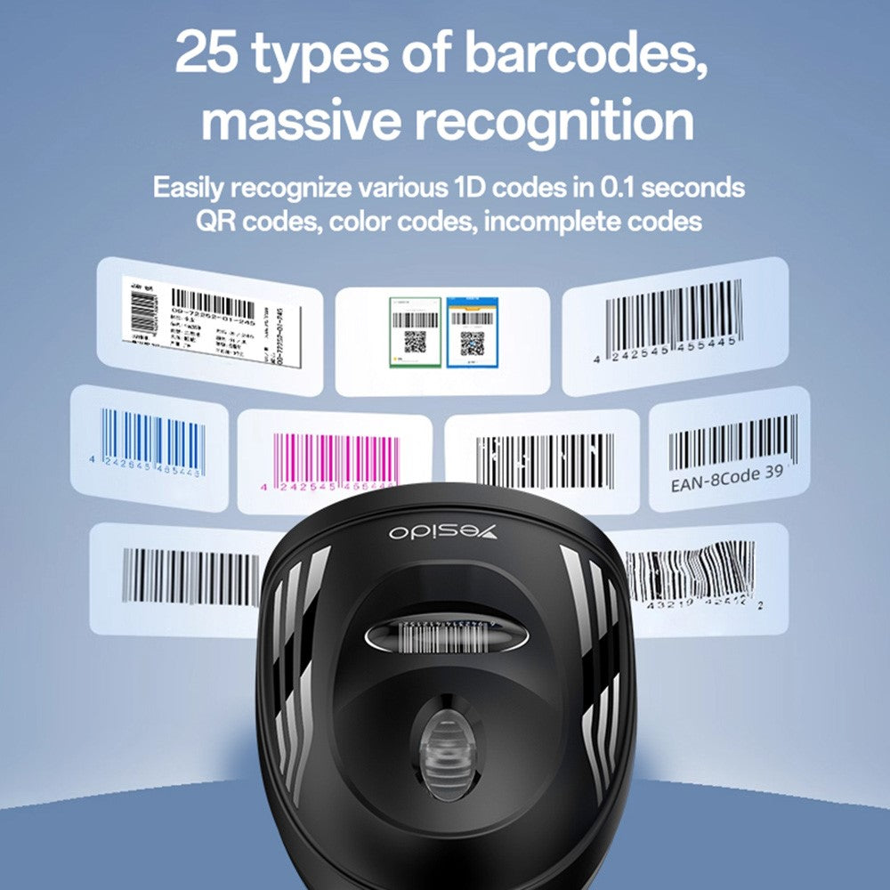 YESIDO EC21 1D 2D Barcode Scanner 1.6m Wired Handheld Bar Code Reader Scanning Device