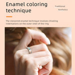 R18 emaljeret smart ring, vandtæt, pulsmåler, blodiltmåler, fitnesstracker-ring med opladningsetui