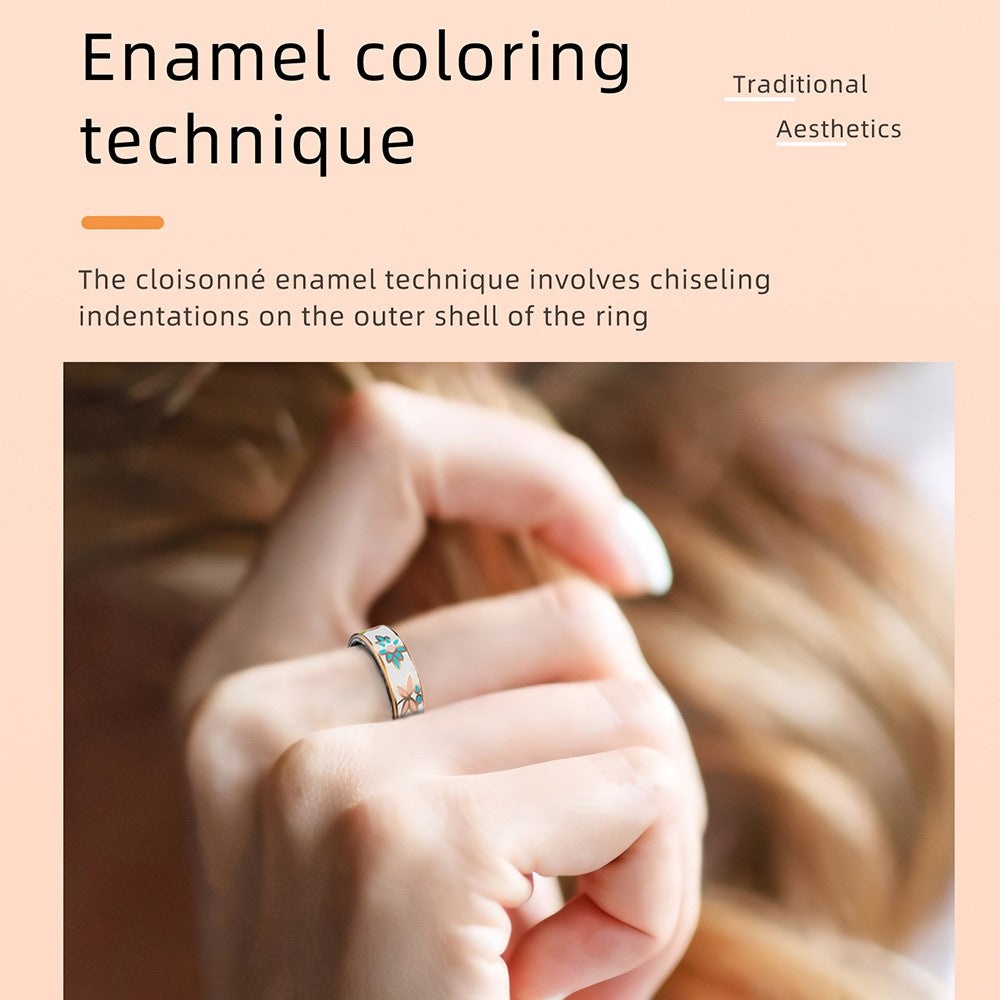 R18 emaljeret smart ring, vandtæt, pulsmåler, blodiltmåler, fitnesstracker-ring med opladningsetui