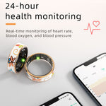 R18 emaljeret smart ring, vandtæt, pulsmåler, blodiltmåler, fitnesstracker-ring med opladningsetui