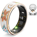 R18 emaljeret smart ring, vandtæt, pulsmåler, blodiltmåler, fitnesstracker-ring med opladningsetui