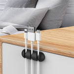 AHASTYLE WE31 6Pcs Adhesive Cable Organizer 3 Slots Silicone Earphone Charger Cable Management Tool