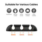 AHASTYLE WE31 6Pcs Adhesive Cable Organizer 3 Slots Silicone Earphone Charger Cable Management Tool