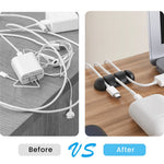 AHASTYLE WE31 6Pcs Adhesive Cable Organizer 3 Slots Silicone Earphone Charger Cable Management Tool