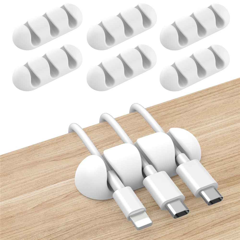 AHASTYLE WE31 6Pcs Adhesive Cable Organizer 3 Slots Silicone Earphone Charger Cable Management Tool