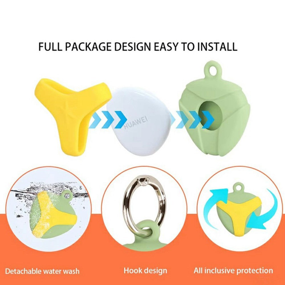 For Huawei Tag Tracker Silicone Case Waterproof Anti Drop Protective Cover with Hanging Buckle
