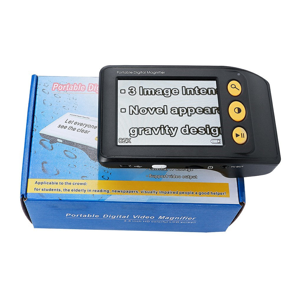 YS008 3.5 Inch Electronic Visual Aid 2-25X Magnifier for Low Vision Reading Newspaper Books