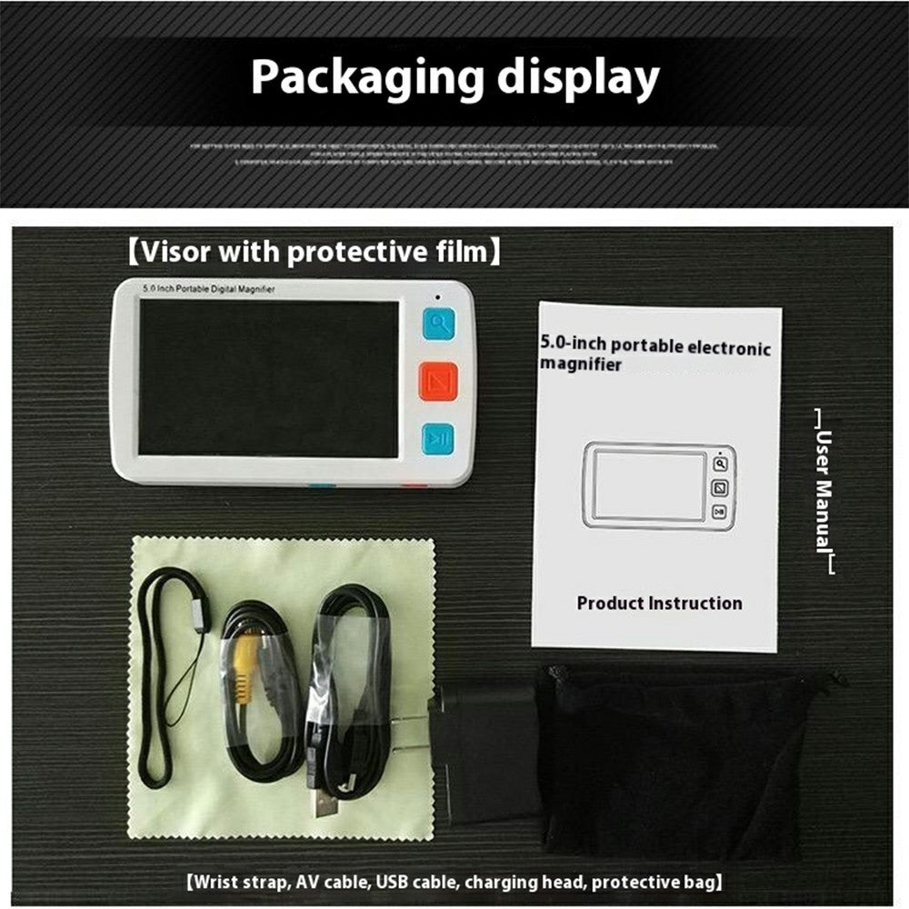 YS011 Low Vision 5 Inch HD Electronic Magnifier Reading Aid Portable 4-32X Digital Magnifier