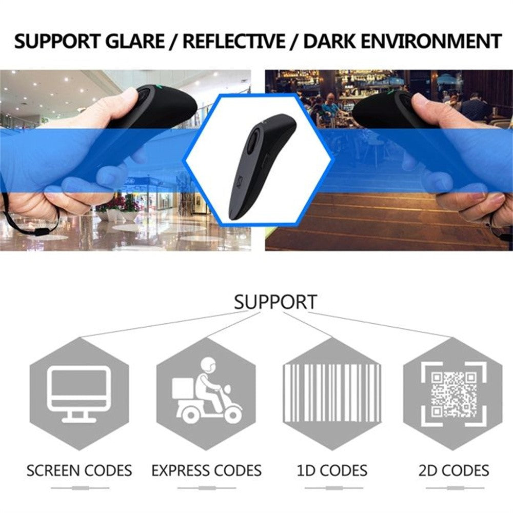 R40 Multifunctional Bluetooth-Compatible 2.4G Scanner with Base for 2D QR Code Barcode