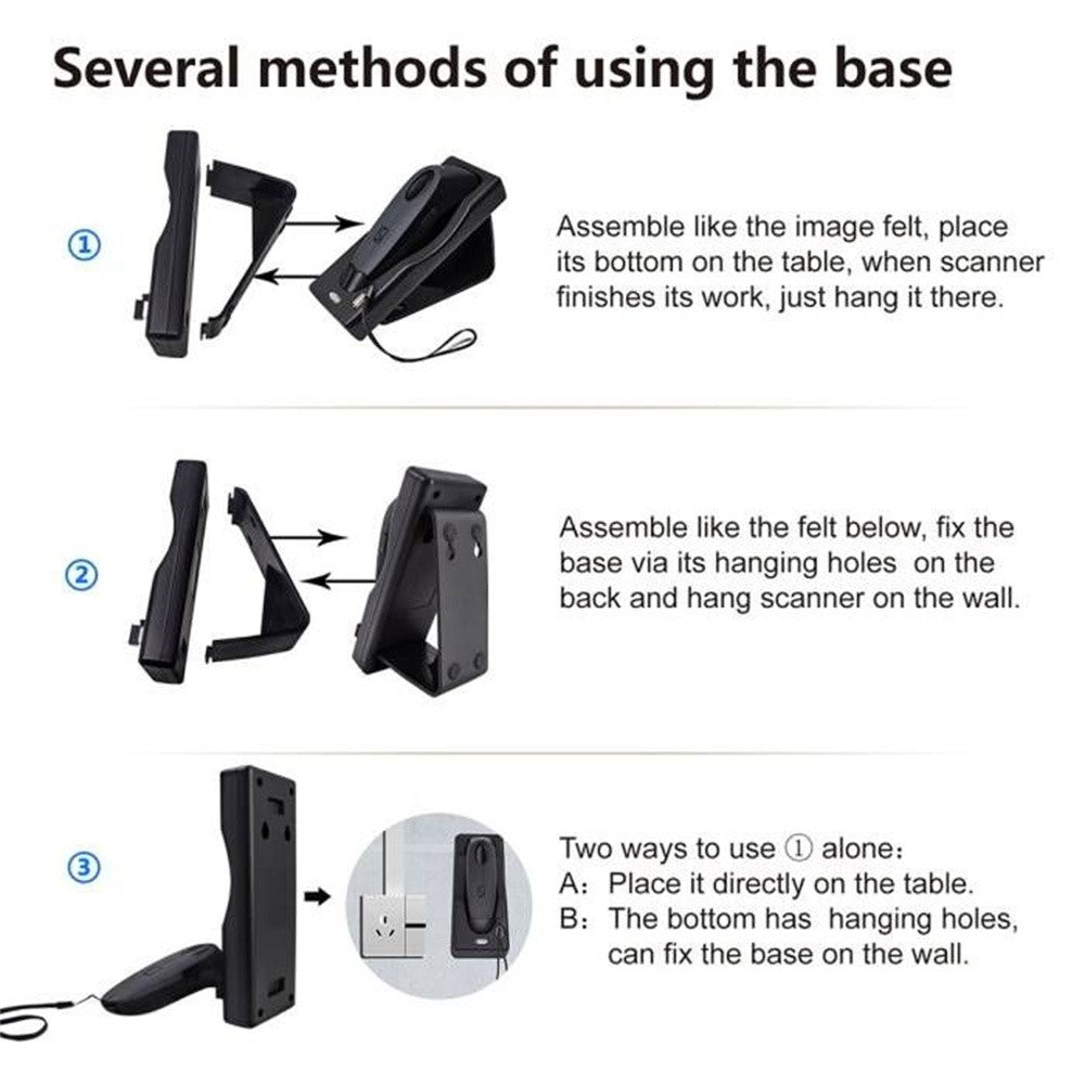R40 Multifunctional Bluetooth-Compatible 2.4G Scanner with Base for 2D QR Code Barcode
