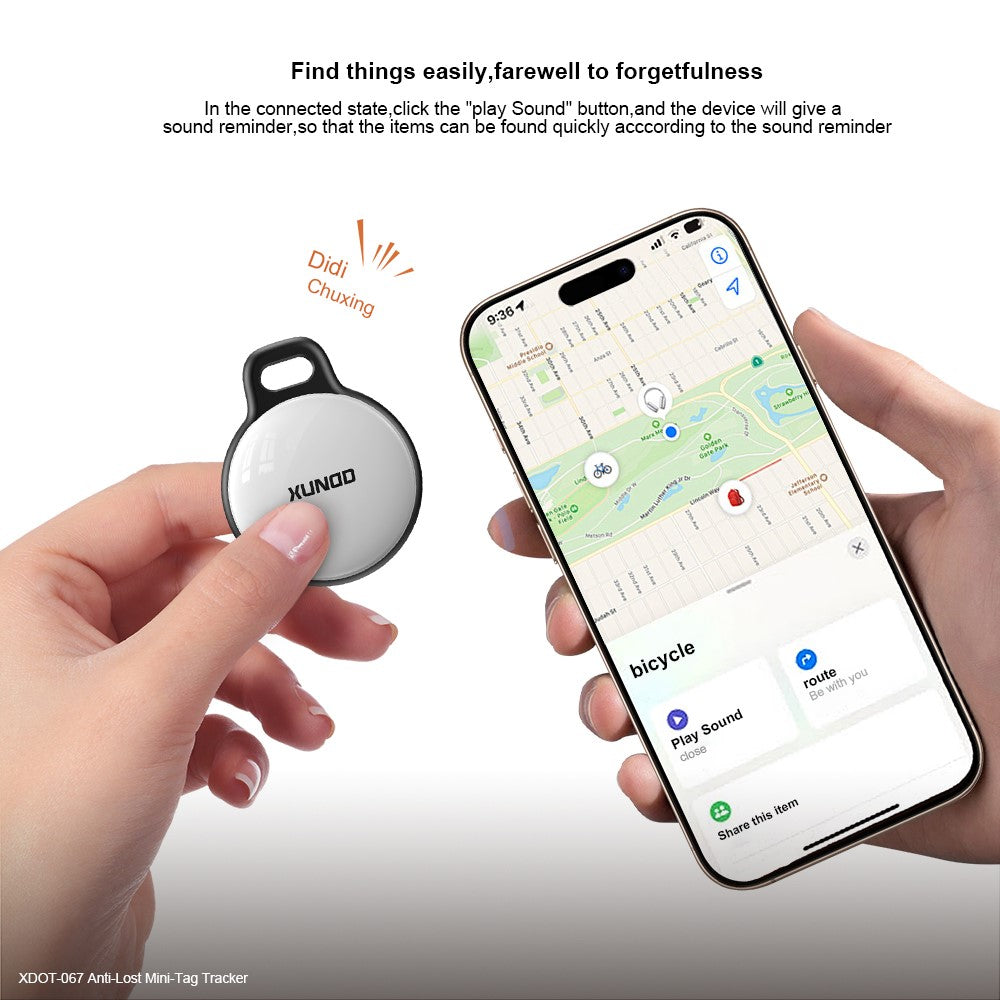 XUNDD XDOT-067 Anti Lost Mini Tag Tracker for iOS, Key Wallet Wireless Smart Finder