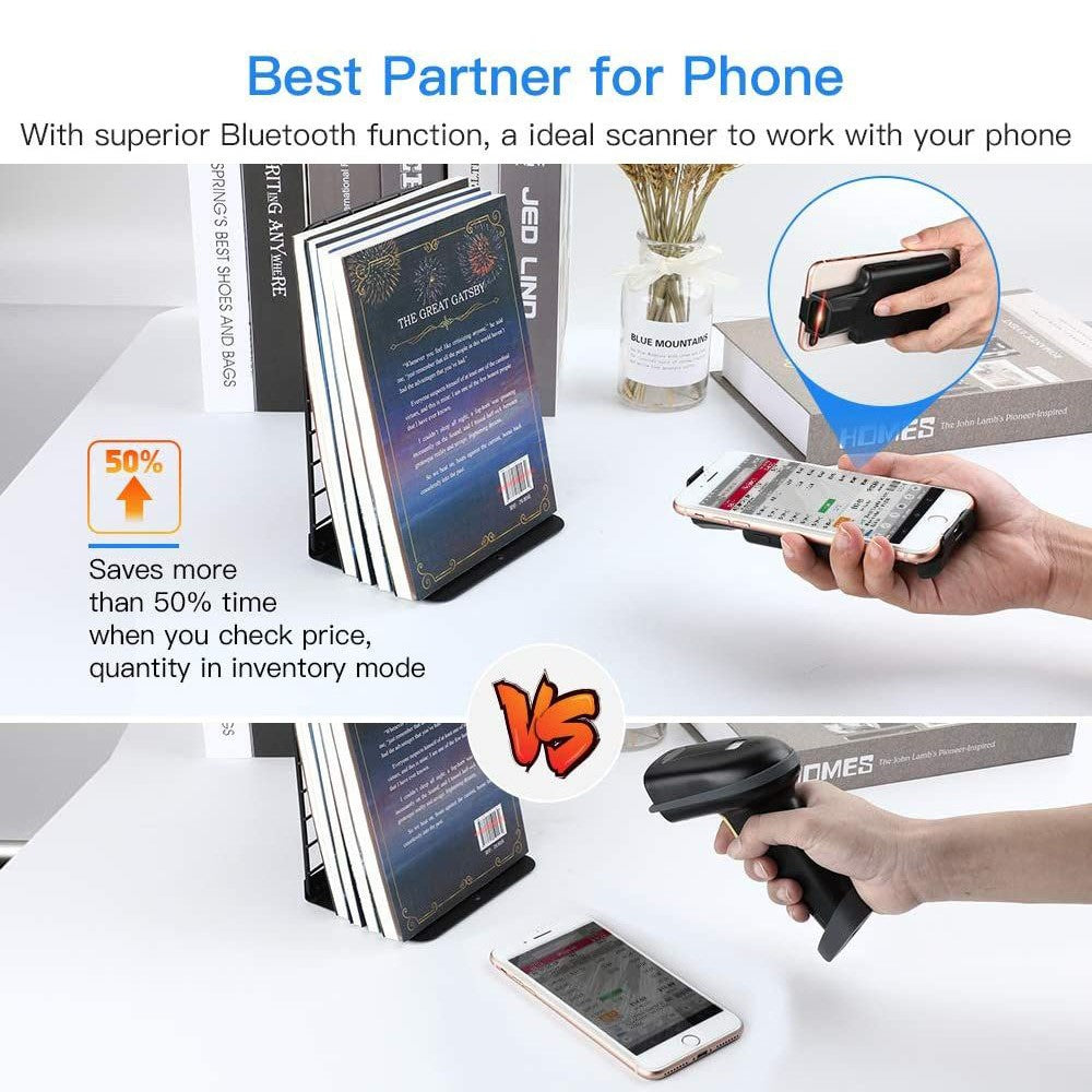 R70 Smartphone Bluetooth-Compatible Barcode Scanner Wireless Portable 2D QR Code Reader
