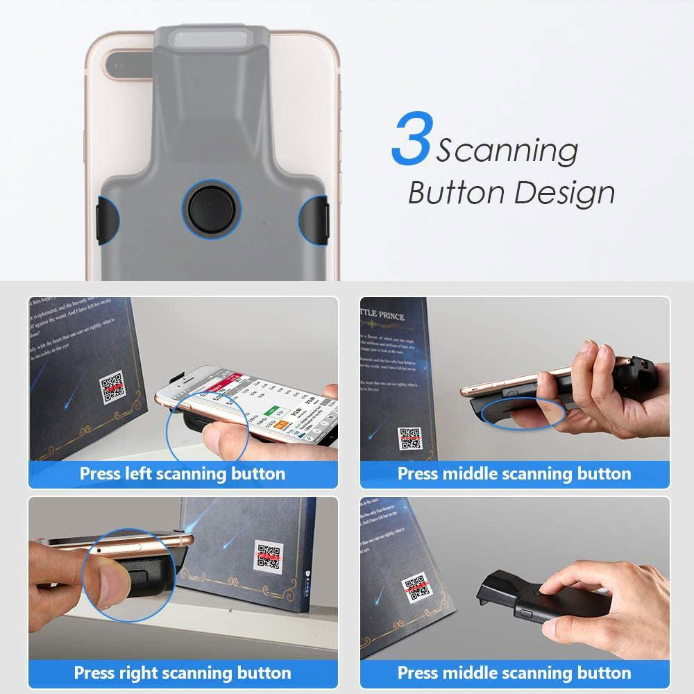 R70 Smartphone Bluetooth-Compatible Barcode Scanner Wireless Portable 2D QR Code Reader