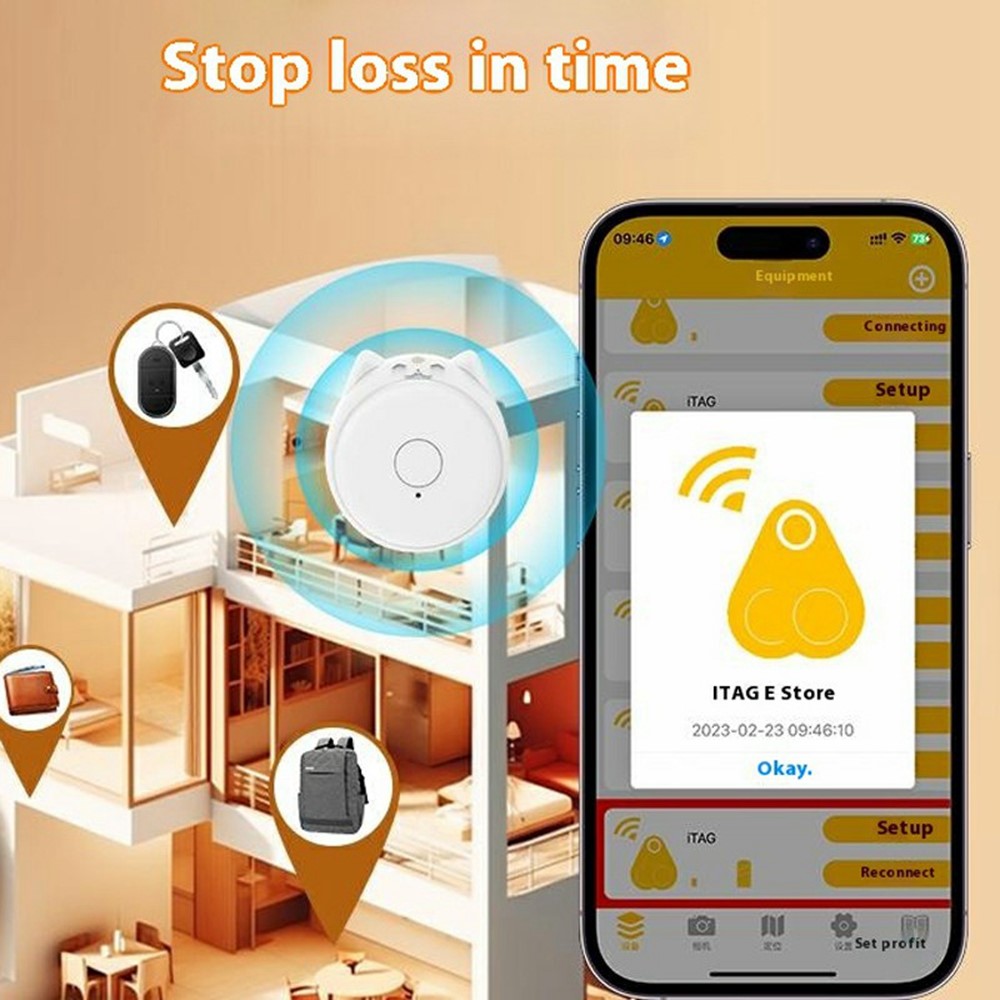 Y22 Cat Ears Design Mini Smart Bluetooth-compatible Anti-Lost Tracker APP Control Portable Locator