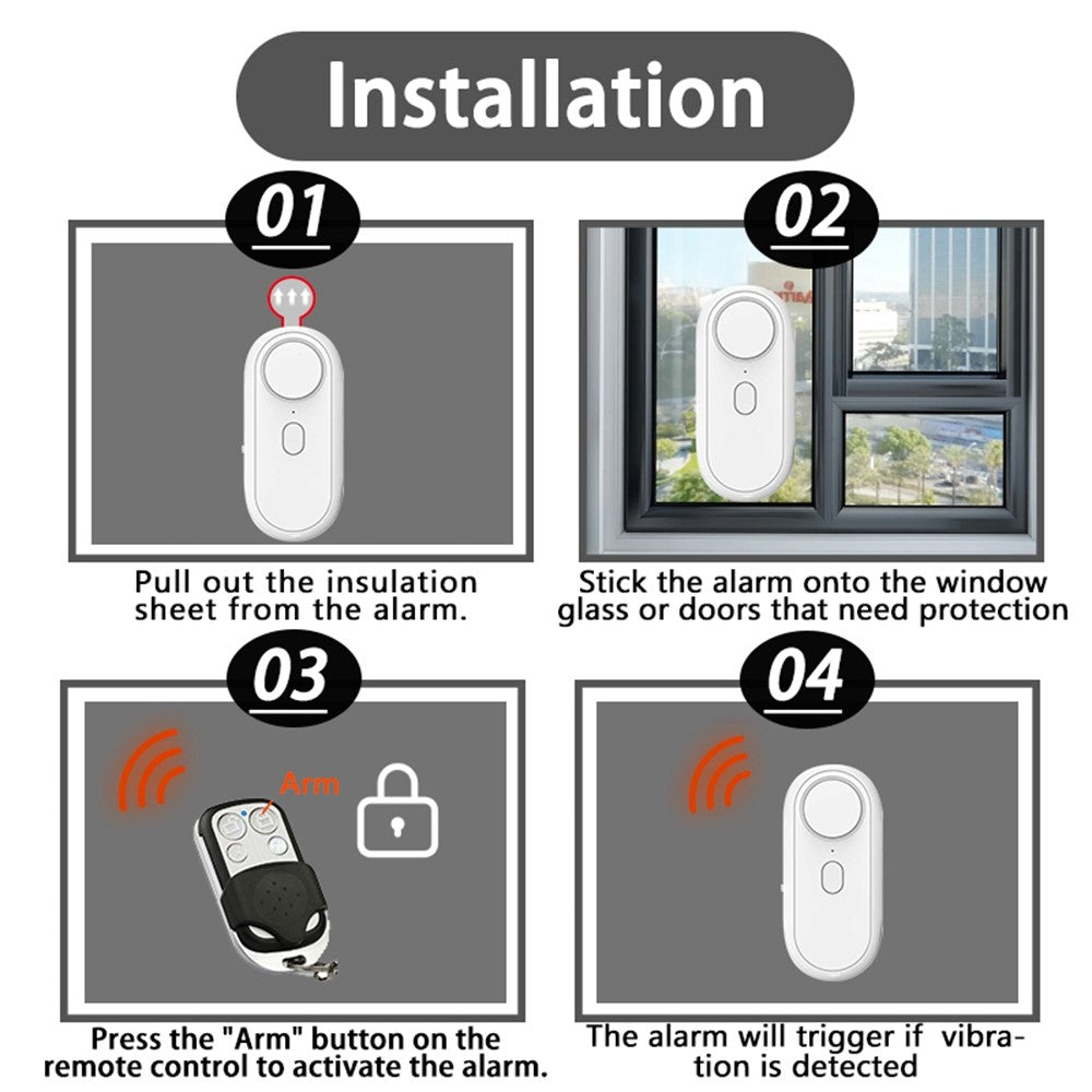 M001 Wireless Door Window Alarm Sensor High Decibel Security System for Home / Office / Shop