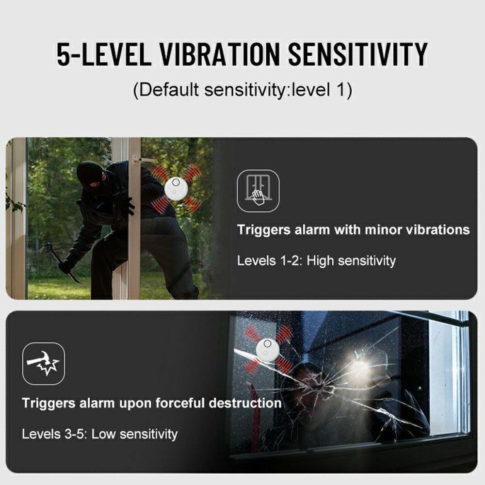 High Sensitivity Door Window Alarm 130dB Vibration Sensor Glass Break Detector Anti Theft Security System