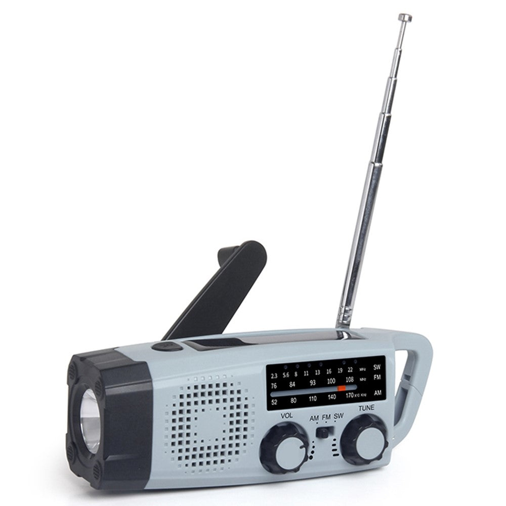 XLN-383 Emergency Solar Powered AM FM SW Radio Hand Crank Flashlight SOS Alarm Power Bank