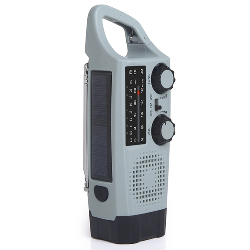 XLN-383 Emergency Solar Powered AM FM SW Radio Hand Crank Flashlight SOS Alarm Power Bank