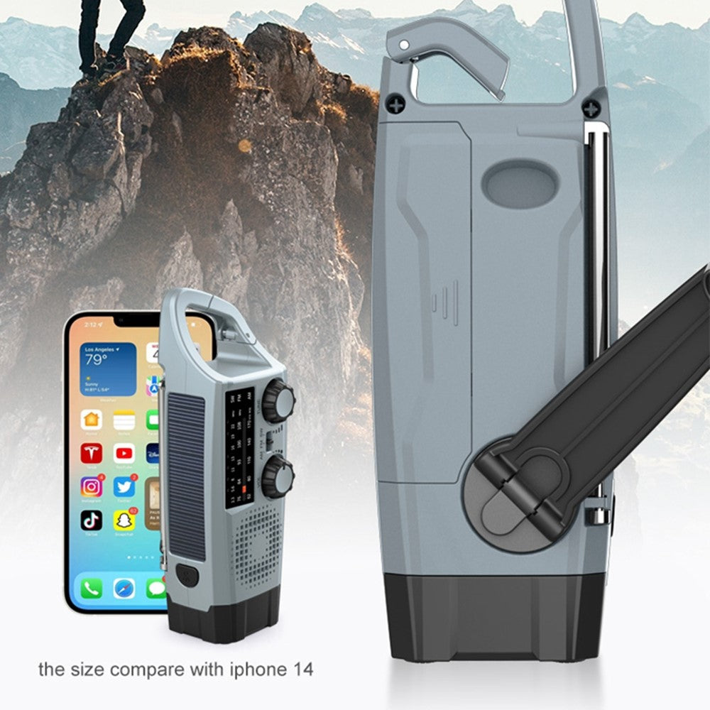 XLN-383 Emergency Solar Powered AM FM SW Radio Hand Crank Flashlight SOS Alarm Power Bank