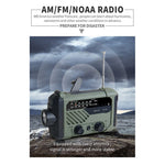 XLN-290 Emergency Solar Powered Multi-Function Radio FM AM WB Hand Crank LED Flashlight Power Bank