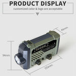 XLN-290 Emergency Solar Powered Multi-Function Radio FM AM WB Hand Crank LED Flashlight Power Bank
