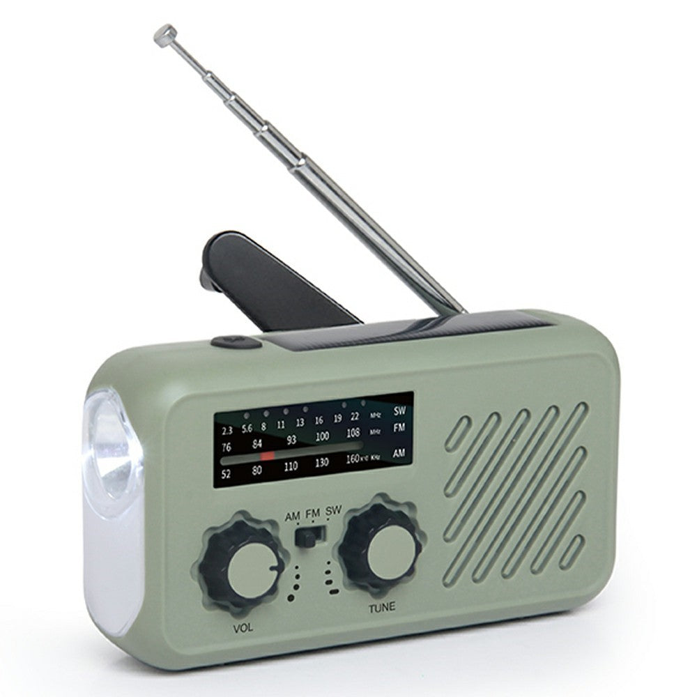 XLN-297 Solar Powered Multi-Function Radio AM FM SW Hand Crank Flashlight SOS Alarm Phone Charger
