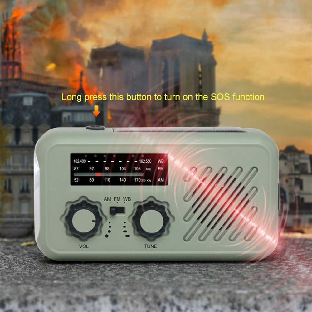 XLN-297 Solar Powered Multi-Function Radio AM FM SW Hand Crank Flashlight SOS Alarm Phone Charger