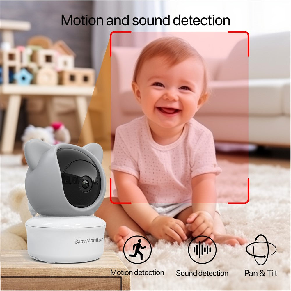 BABY6TY Tuya 5-tommers babyalarm med tovejslyd, 1080P-wifi-kamera og videoovervågningsenhed til spædbørn