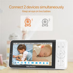 BABY6TY Tuya 5-tommers babyalarm med tovejslyd, 1080P-wifi-kamera og videoovervågningsenhed til spædbørn