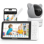 BABY6TY Tuya 5-tommers babyalarm med tovejslyd, 1080P-wifi-kamera og videoovervågningsenhed til spædbørn